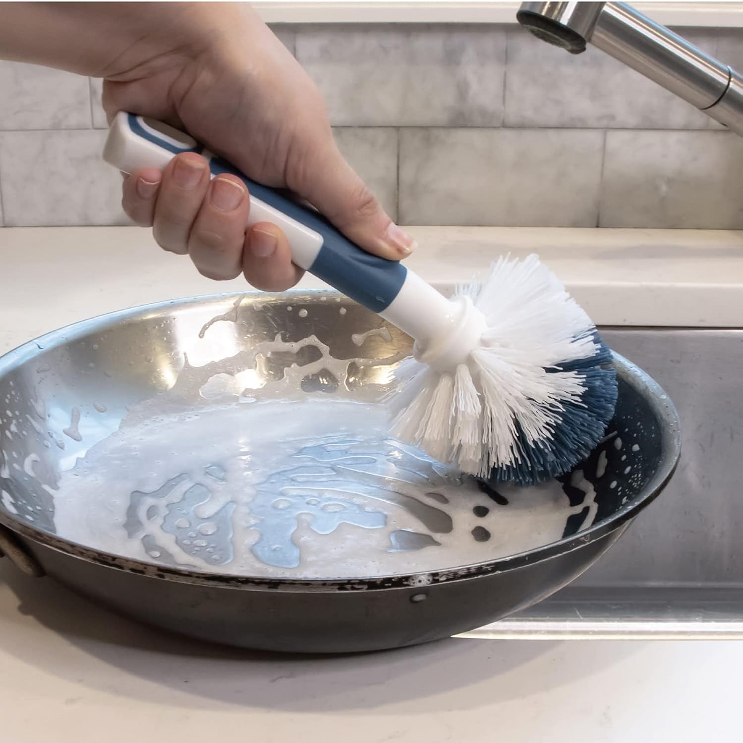 Unger Sink Dish Scrub Brush - Non-Scratch Durable Ergonomic