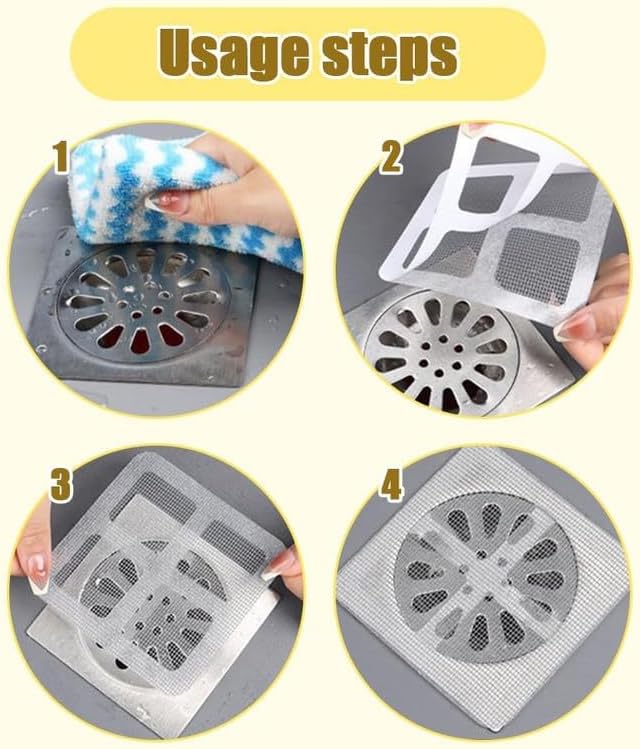 Disposable Hair Drain Stickers 10 4x4 Inch Upgrade