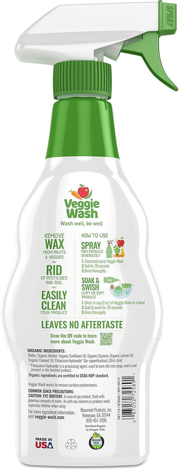 Veggie Wash Organic Fruit and Veggie Cleaner 16 Fl Oz Pack of 3