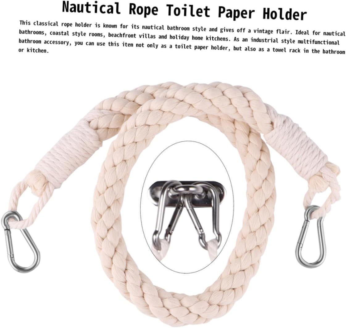 DIYEAH Cotton Linen Rope Towel Holder Wall Mount