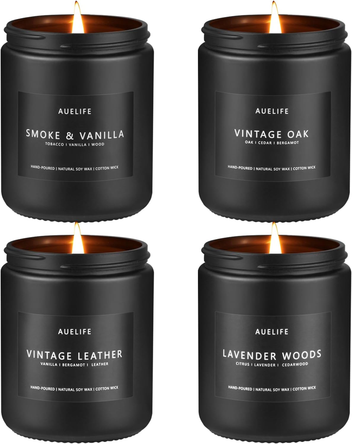 Auelife Scented Candles Set 4 Pack for Men