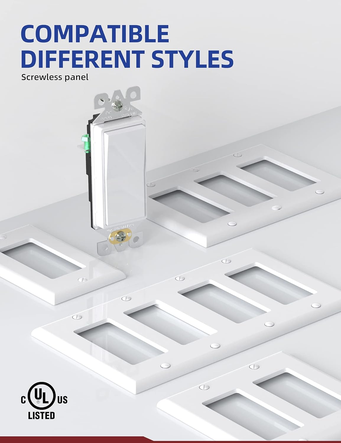 AIDA 20 Pack Glossy White Light Switches