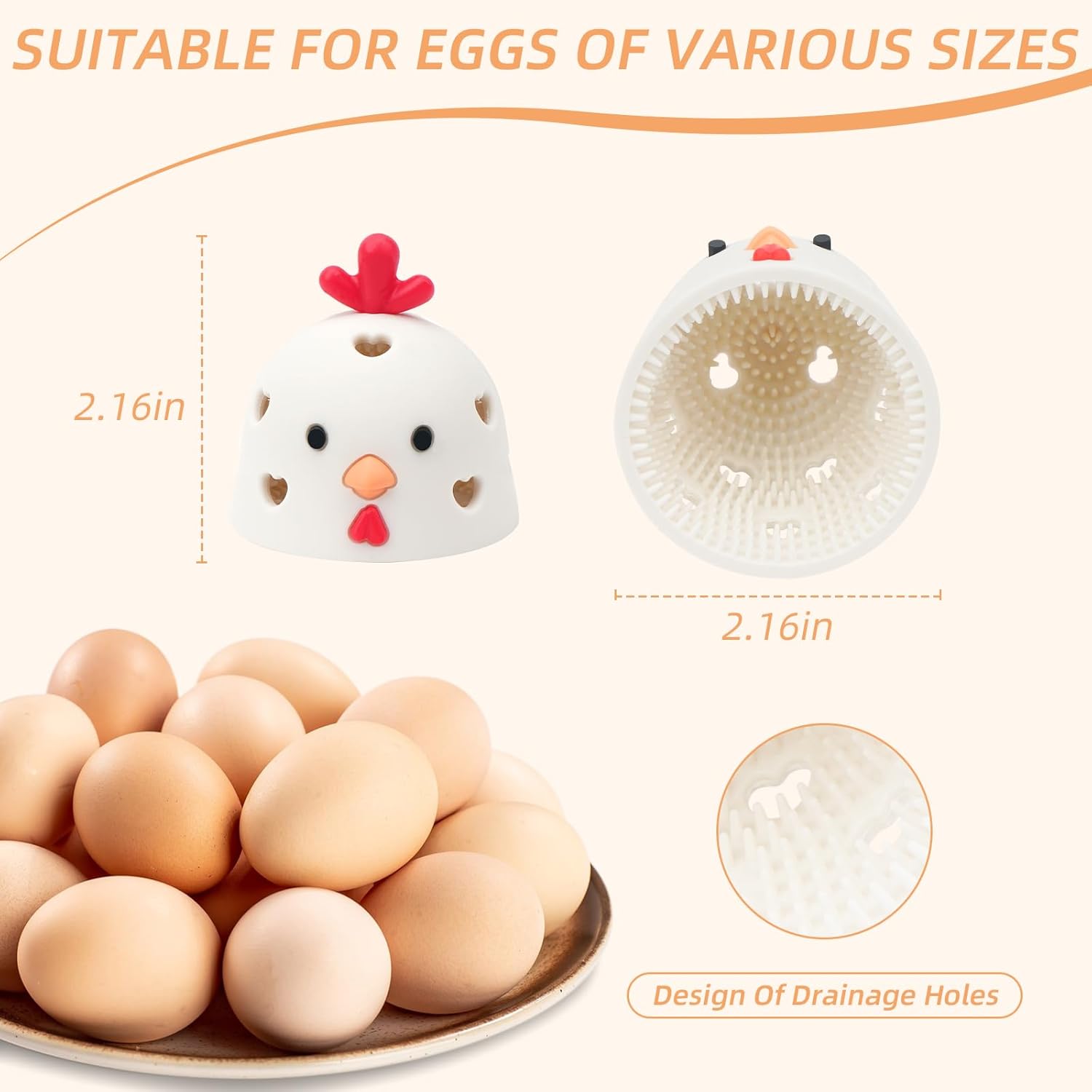 TULOBI Silicone Egg Brush Cleaner for Fresh Eggs 1