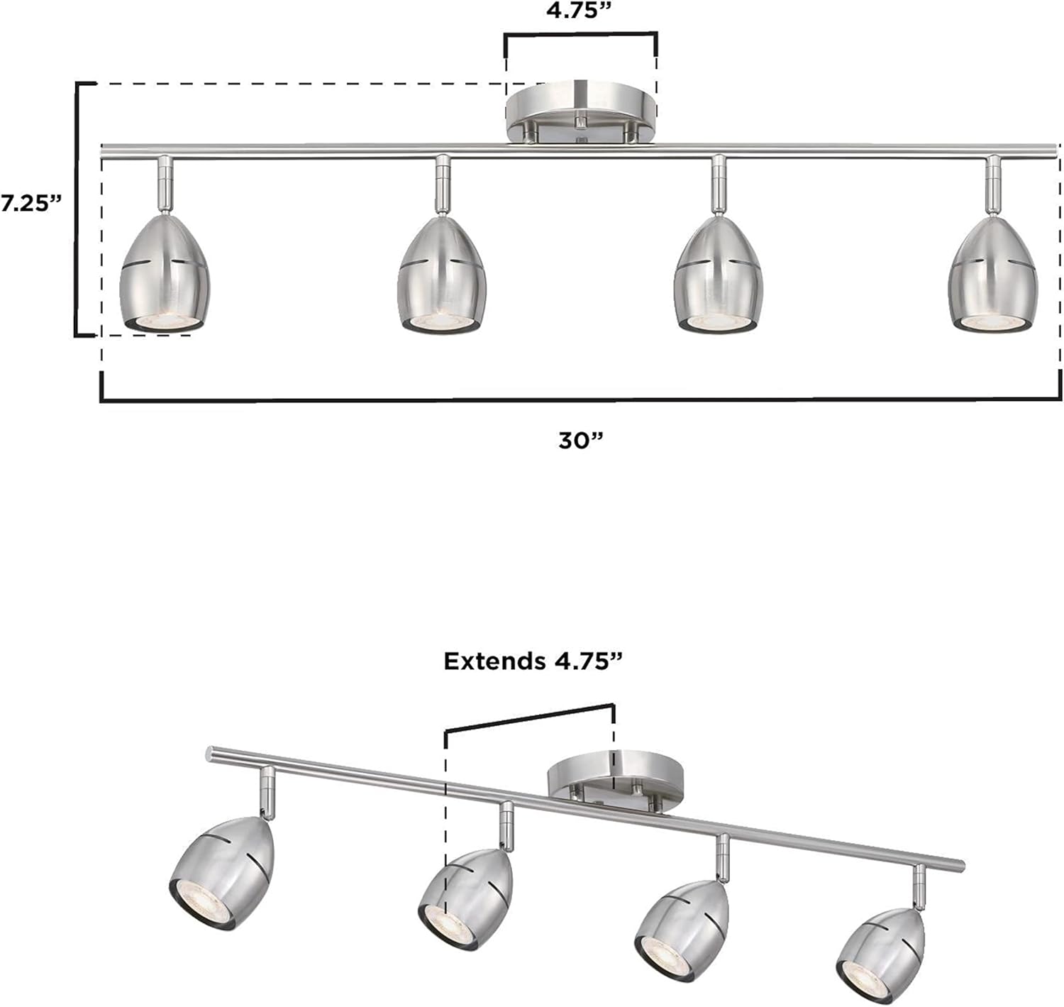 Westinghouse 4 Light LED Track Light Kit Brushed Nickel