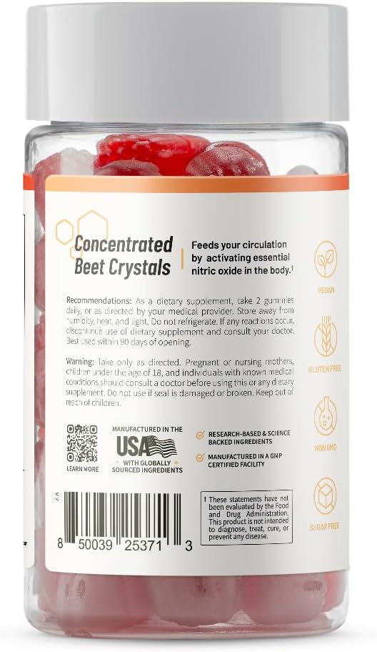 Snap Supplements Beet Root Gummies - 60 Sugar Free