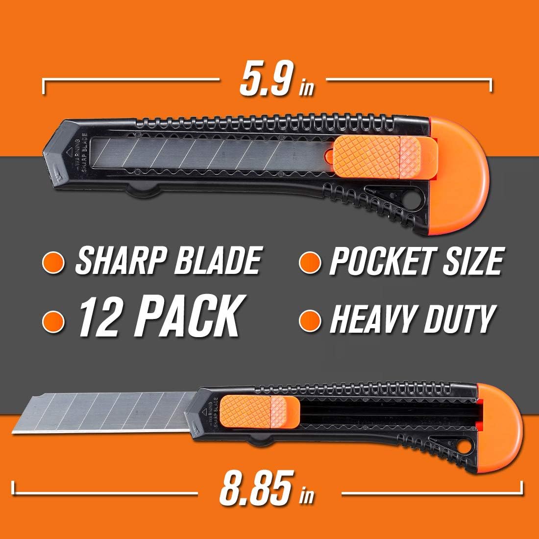 REXBETI 12-Pack Retractable Utility Knife