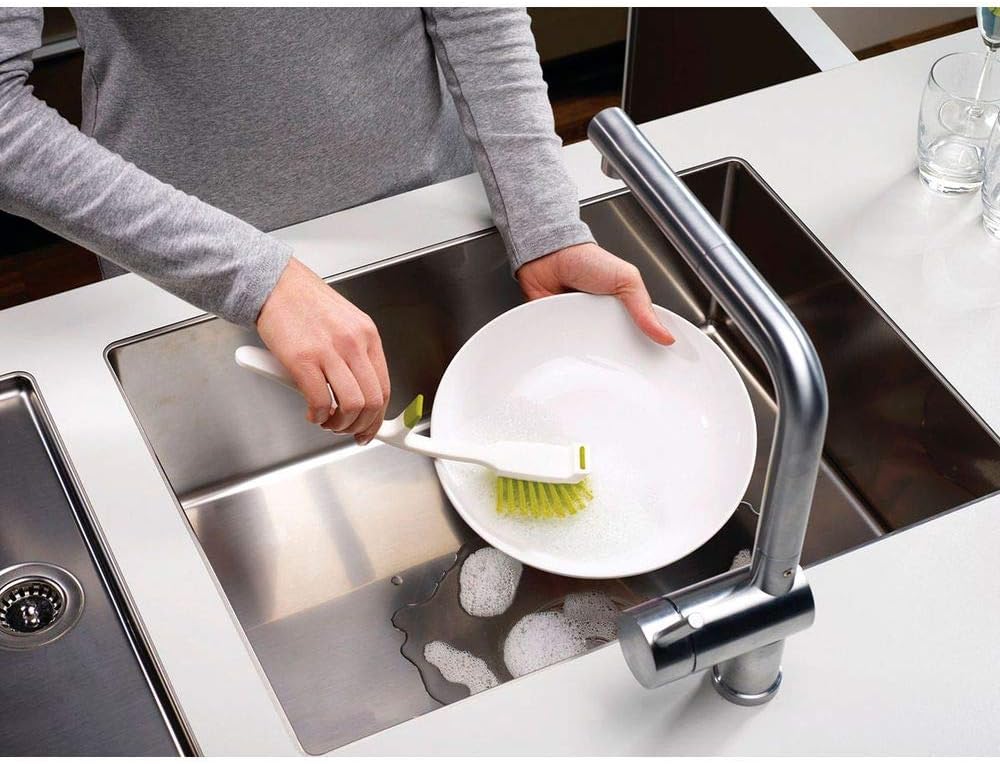 Joseph Joseph Edge Dish Brush with Green Sink Rest