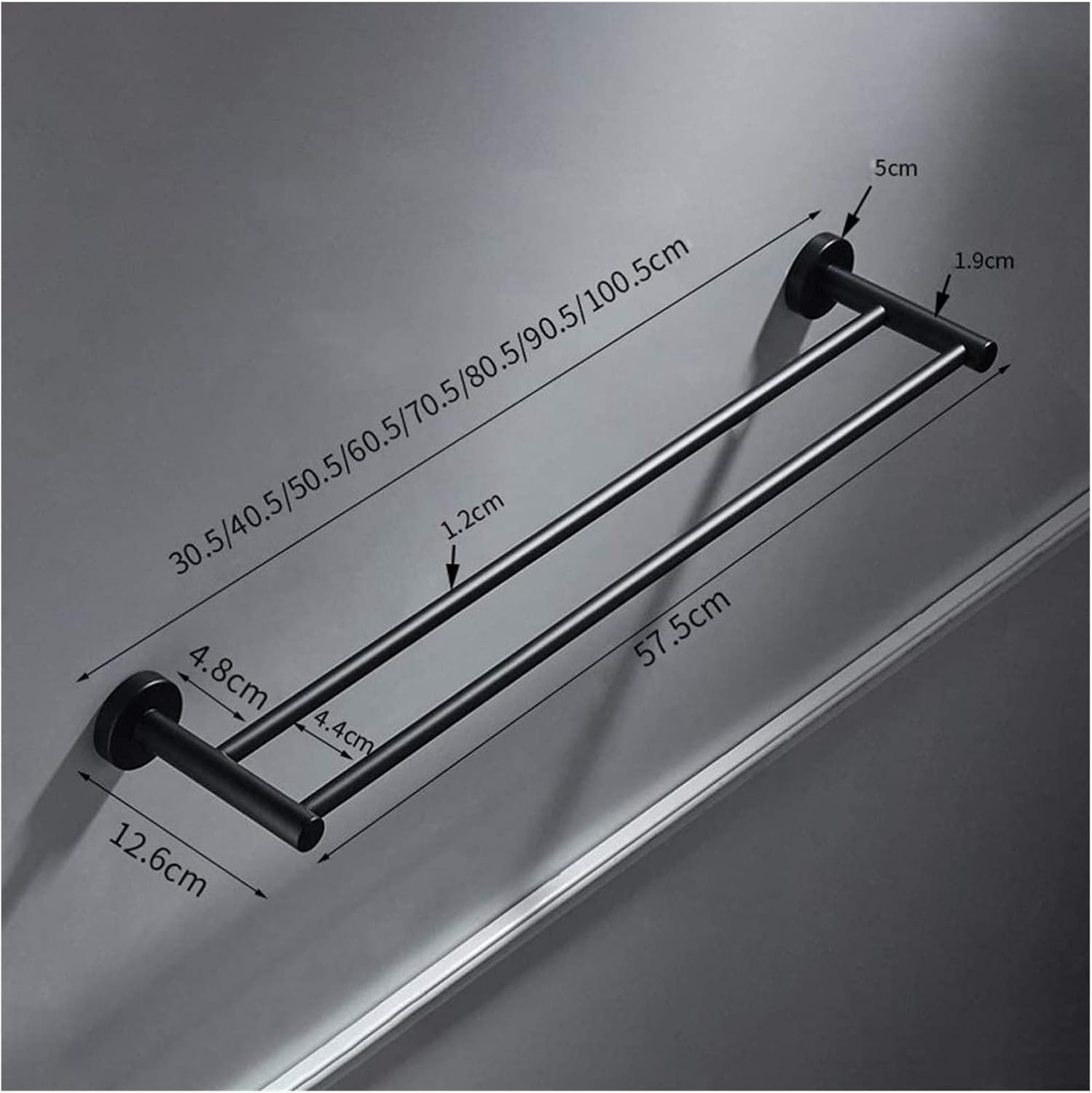 ALDEPO Wall-Mounted Towel Bar with Double Pole