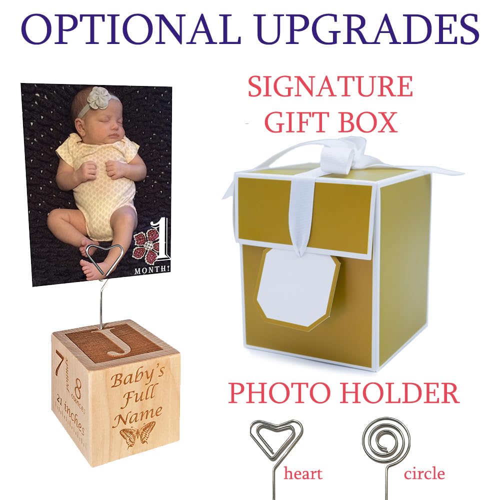 Personalized Wooden Baby Block - Newborn Gift for Boy or Girl