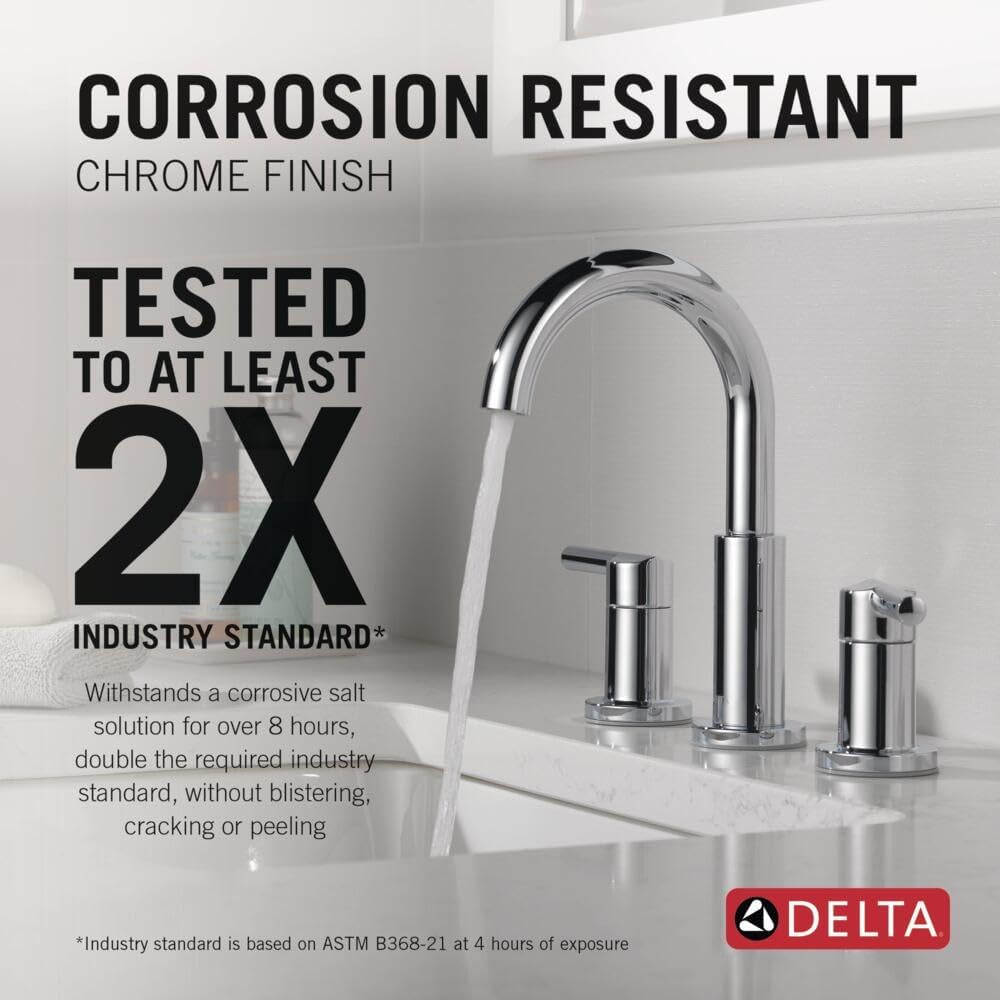 Delta Nicoli Widespread Bathroom Faucet 3 Hole Chrome 2 Handle