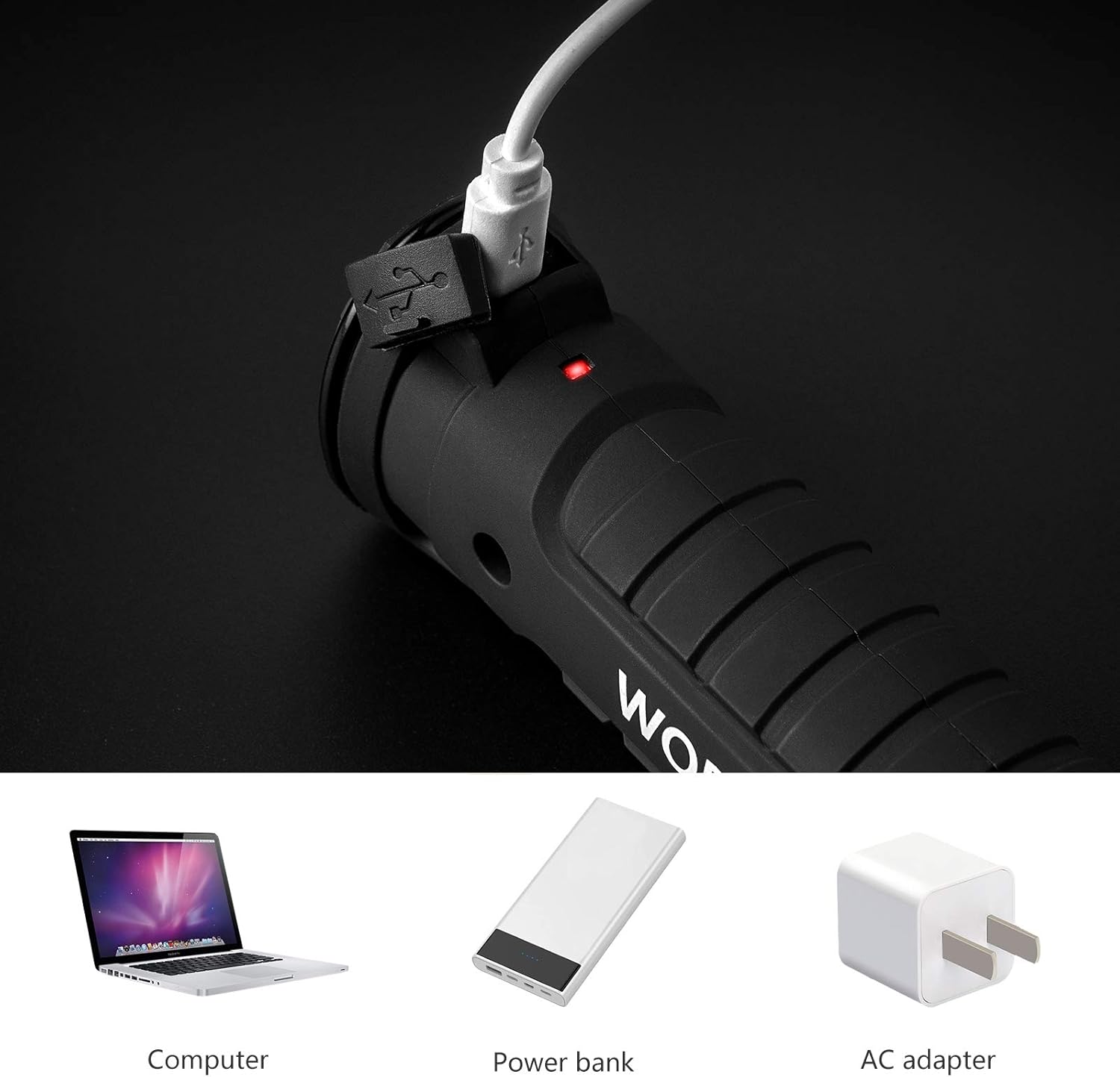 Lmaytech 2Pack Rechargeable LED Work Lights with Magnetic Base and 360 Rotation