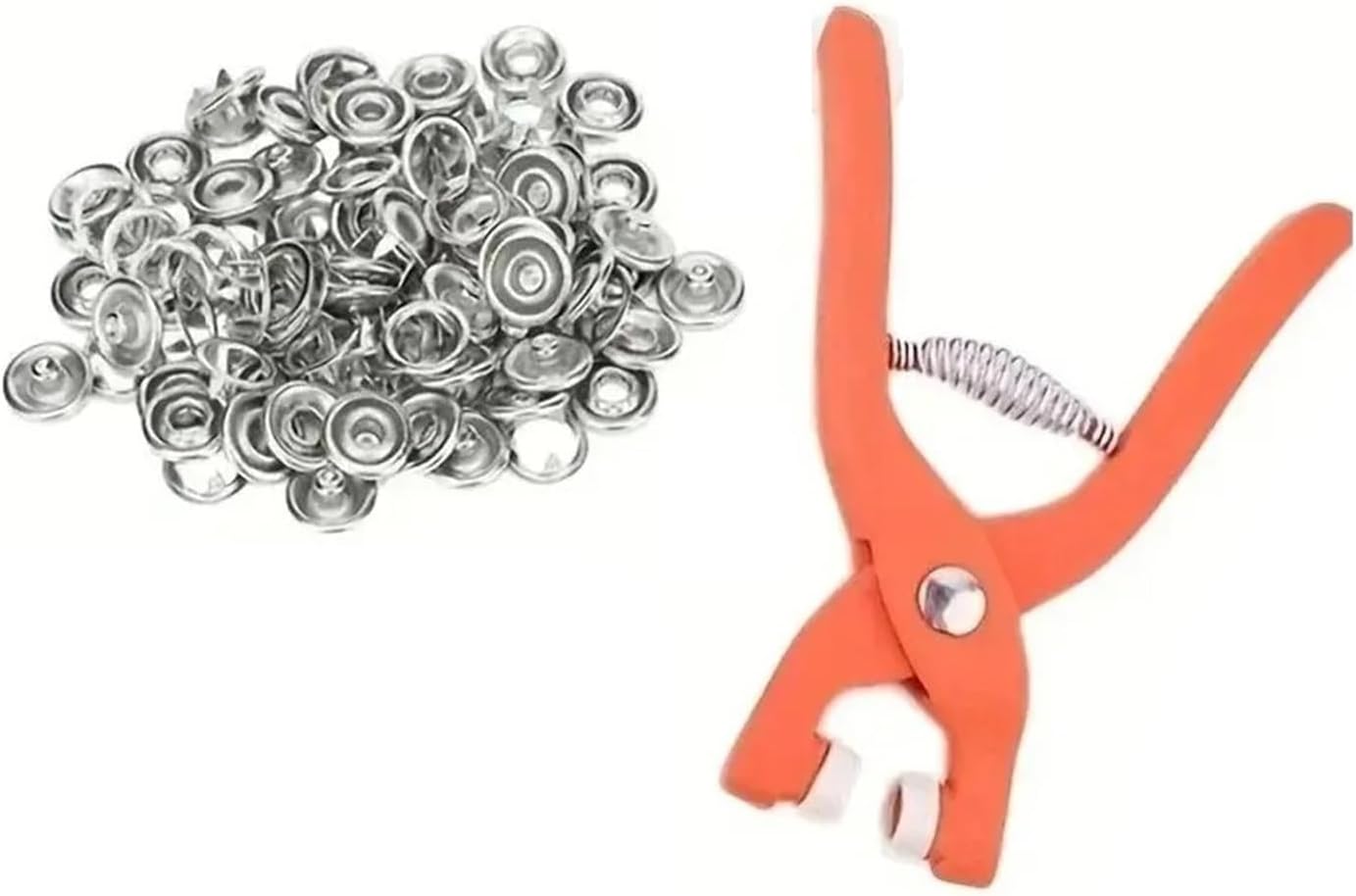 Buckle Rivet Buttons Metal Pliers Set with 50 Rivet Buckles