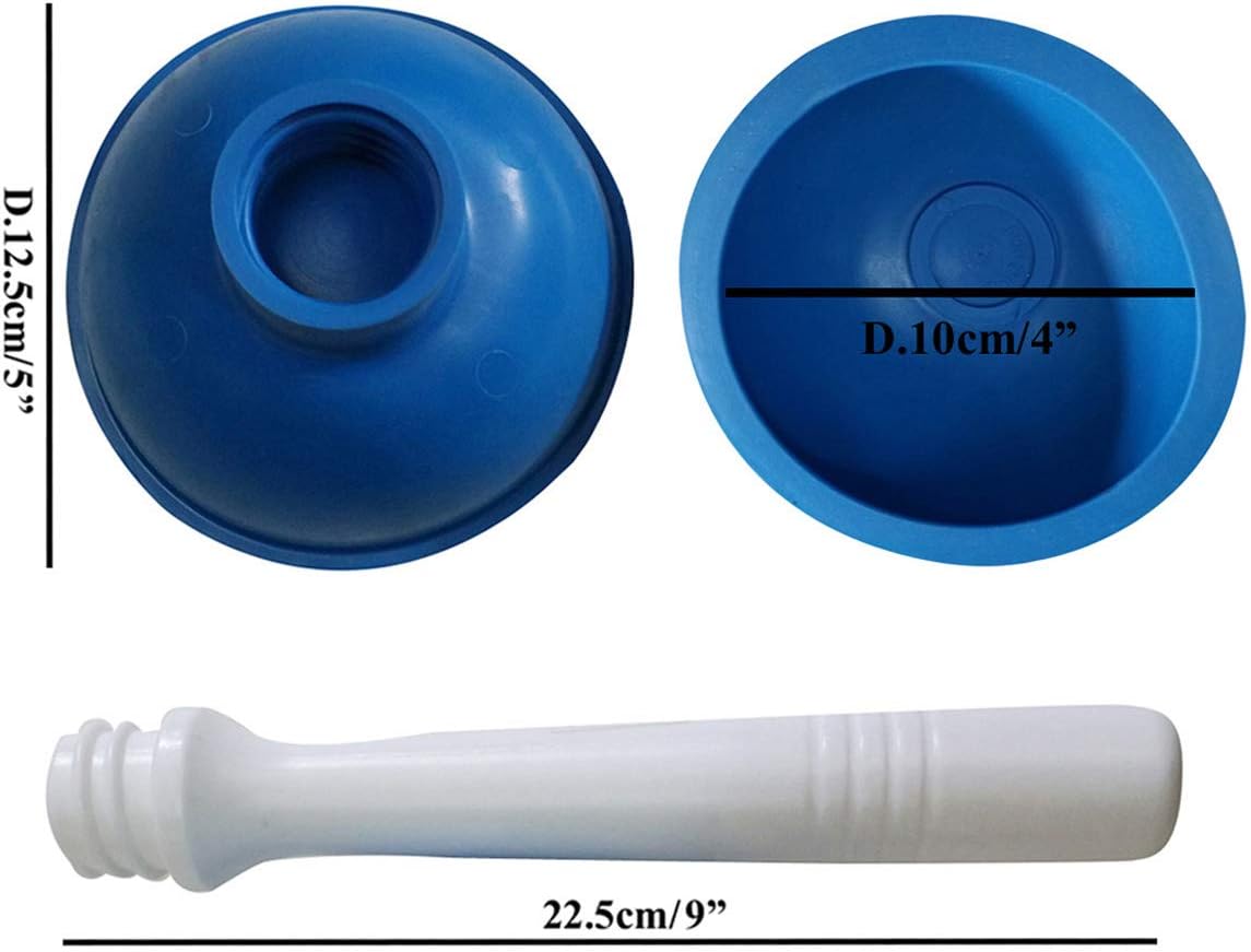 Coralpearl 9 Inch Short Handle Drain Plunger