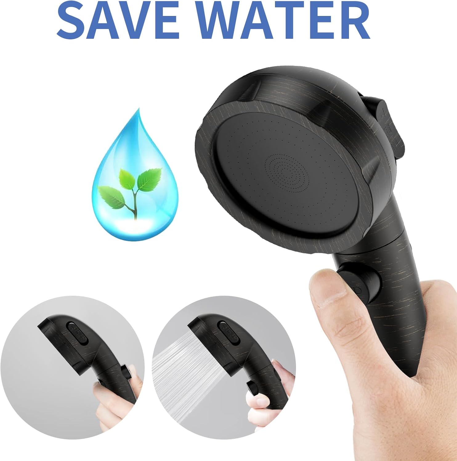 SINGSUO High Pressure Shower Head 1080 Rotatable Faucet Set
