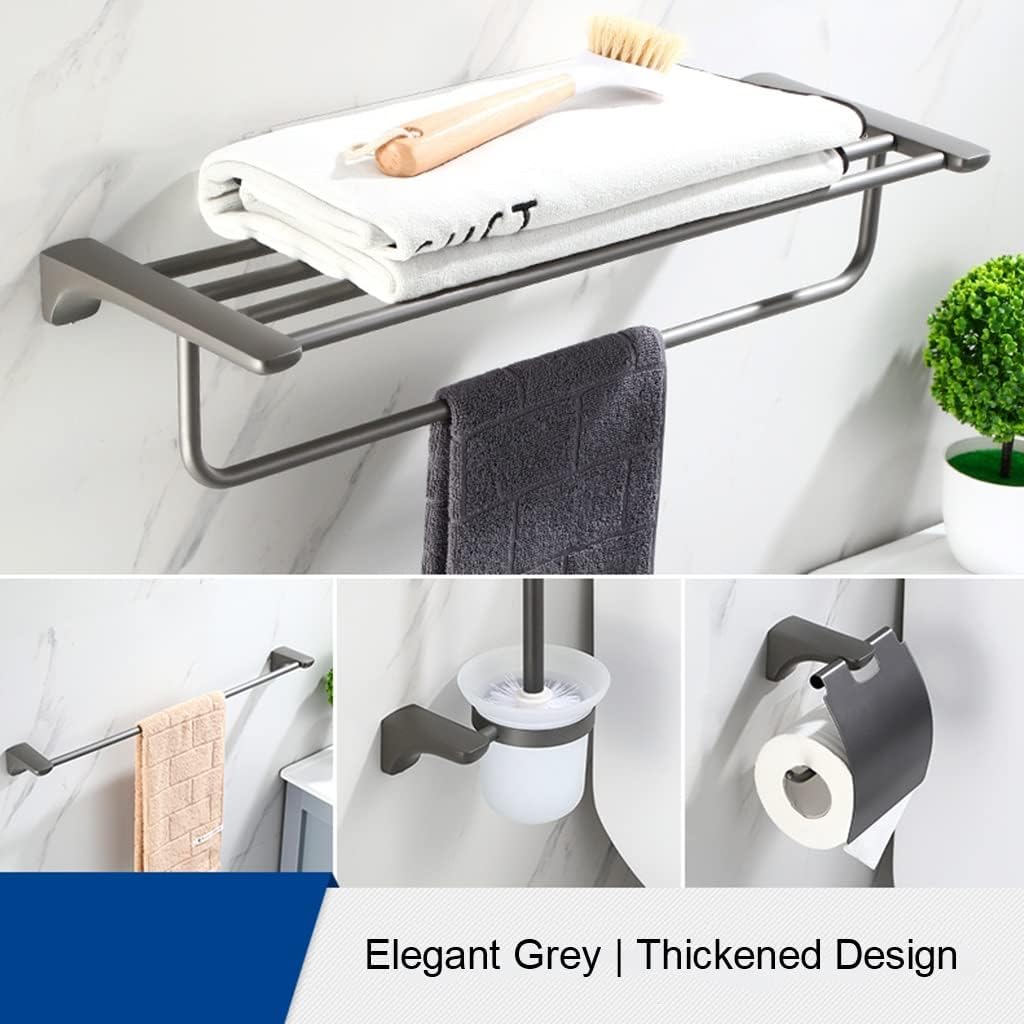 ANNBKA Bathroom Accessory Set with Towel Bar and Toilet Brush