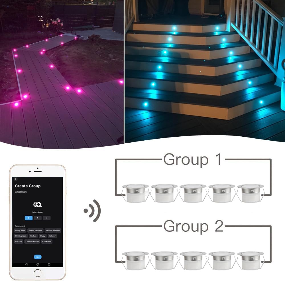 Sumaote 20pcs LED Deck Lights Kit with WiFi Control