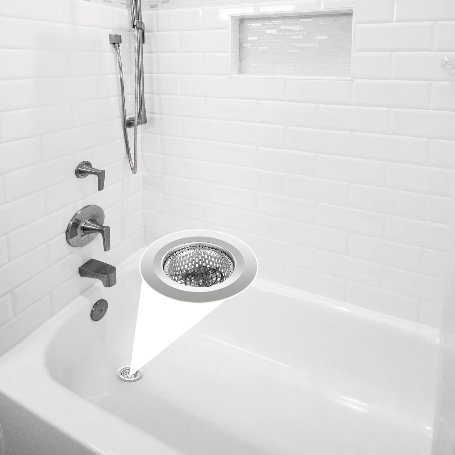 Ohtomber 2PCS Stainless Steel Bathtub Drain Strainer