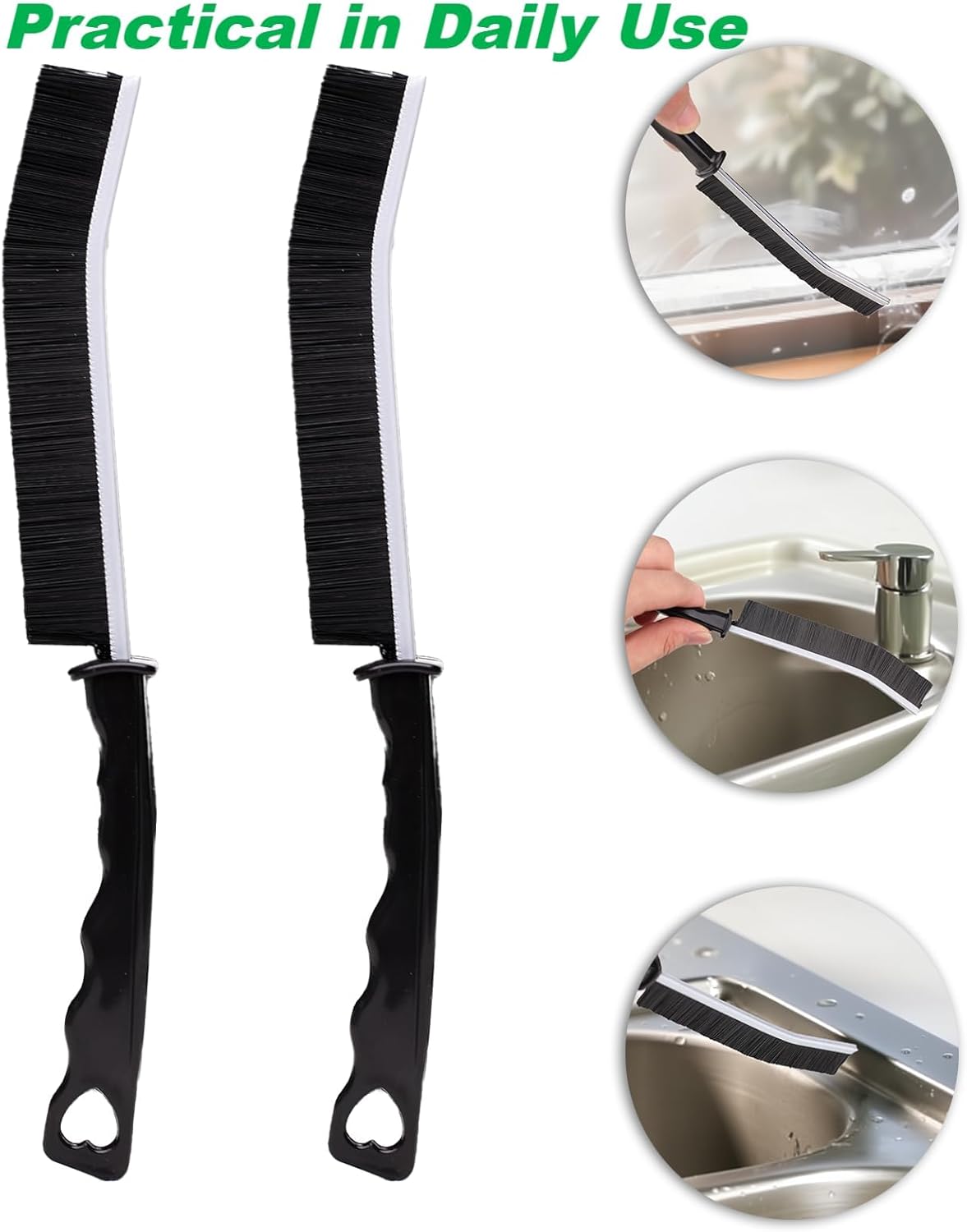 POPGIO 3 Pcs Crevice Flexible Cleaning Brush Set