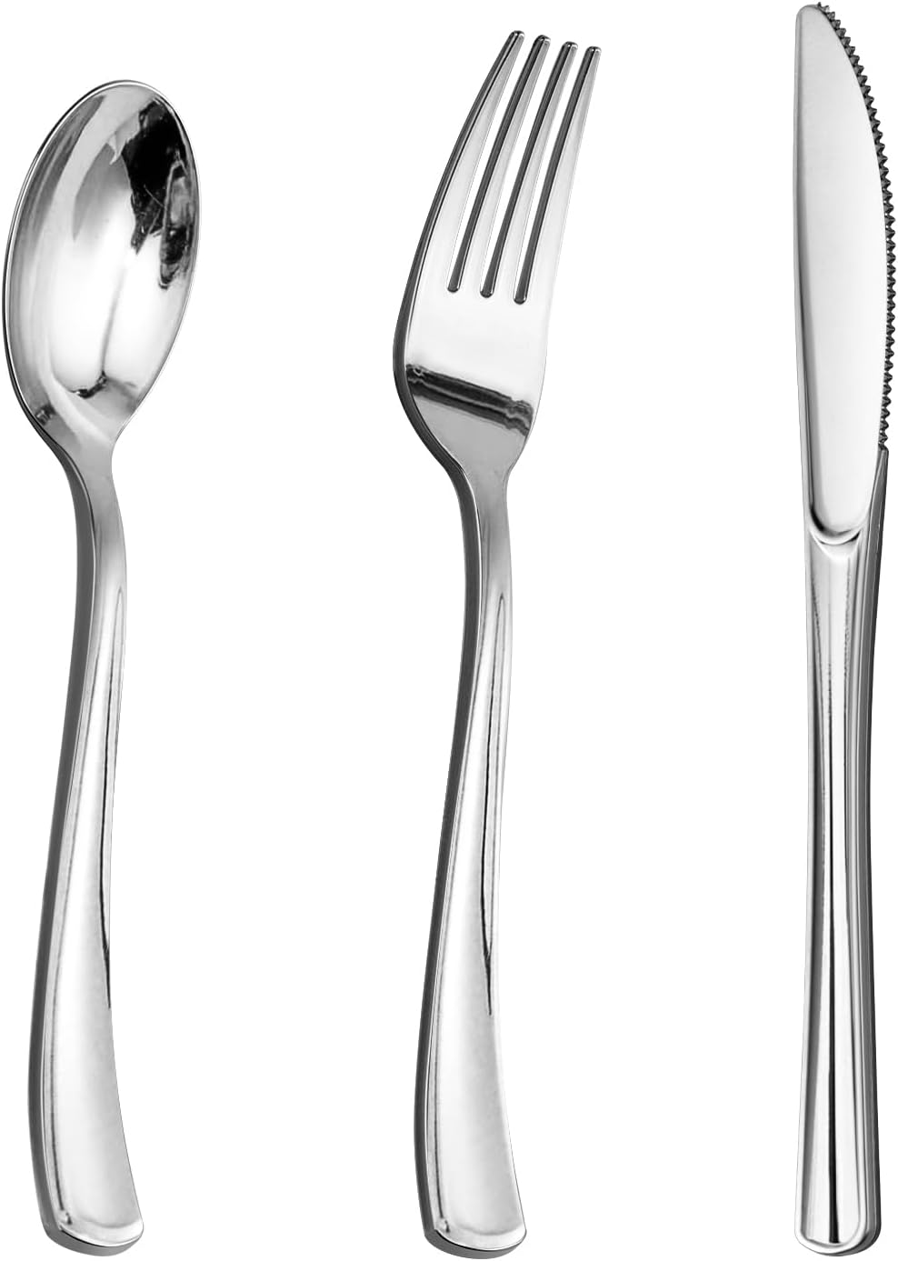Goodluck 300PCS Silver Plastic Cutlery Set 1