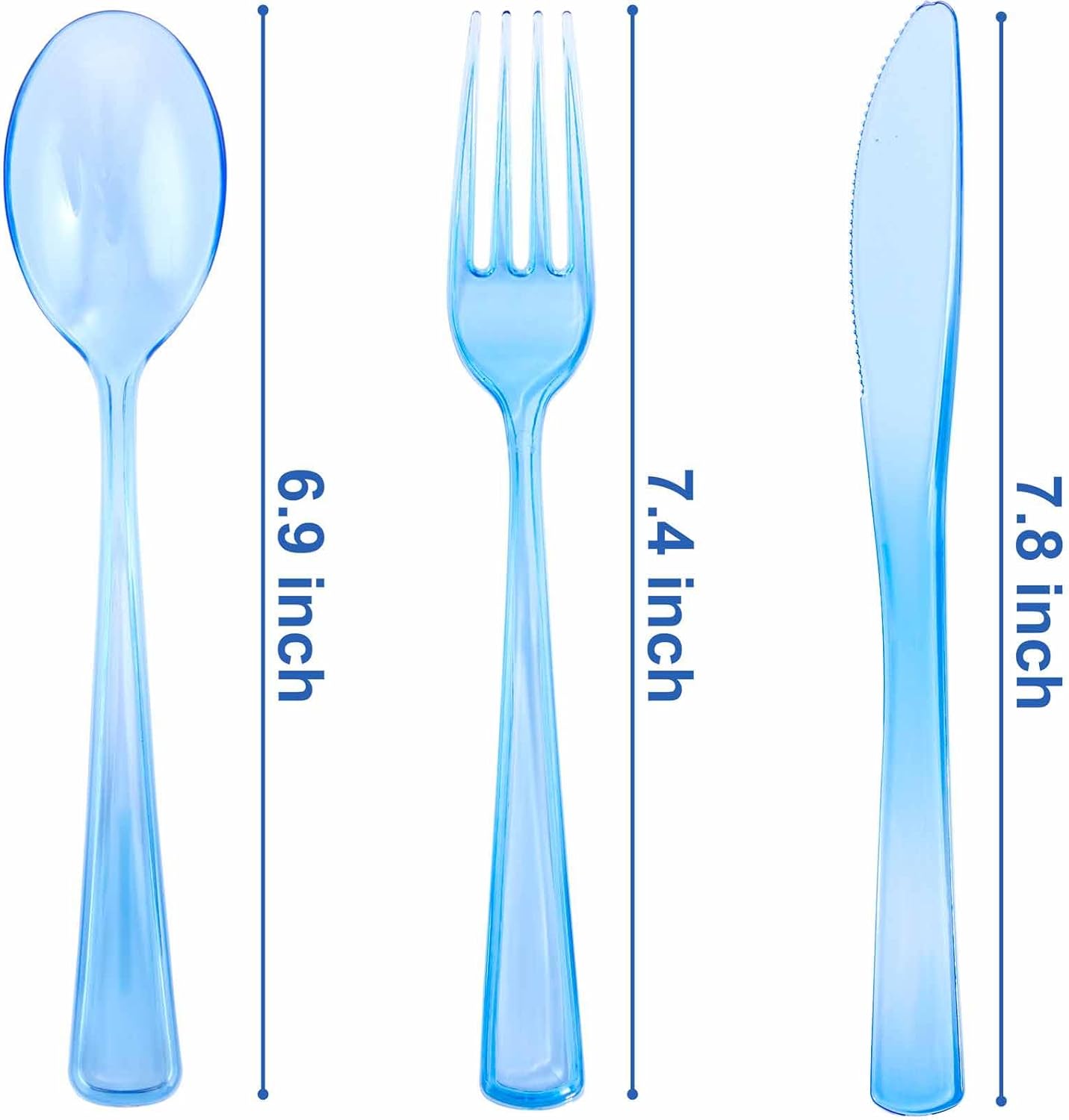 WDF Blue Plastic Cutlery Set 180 Pieces for Parties