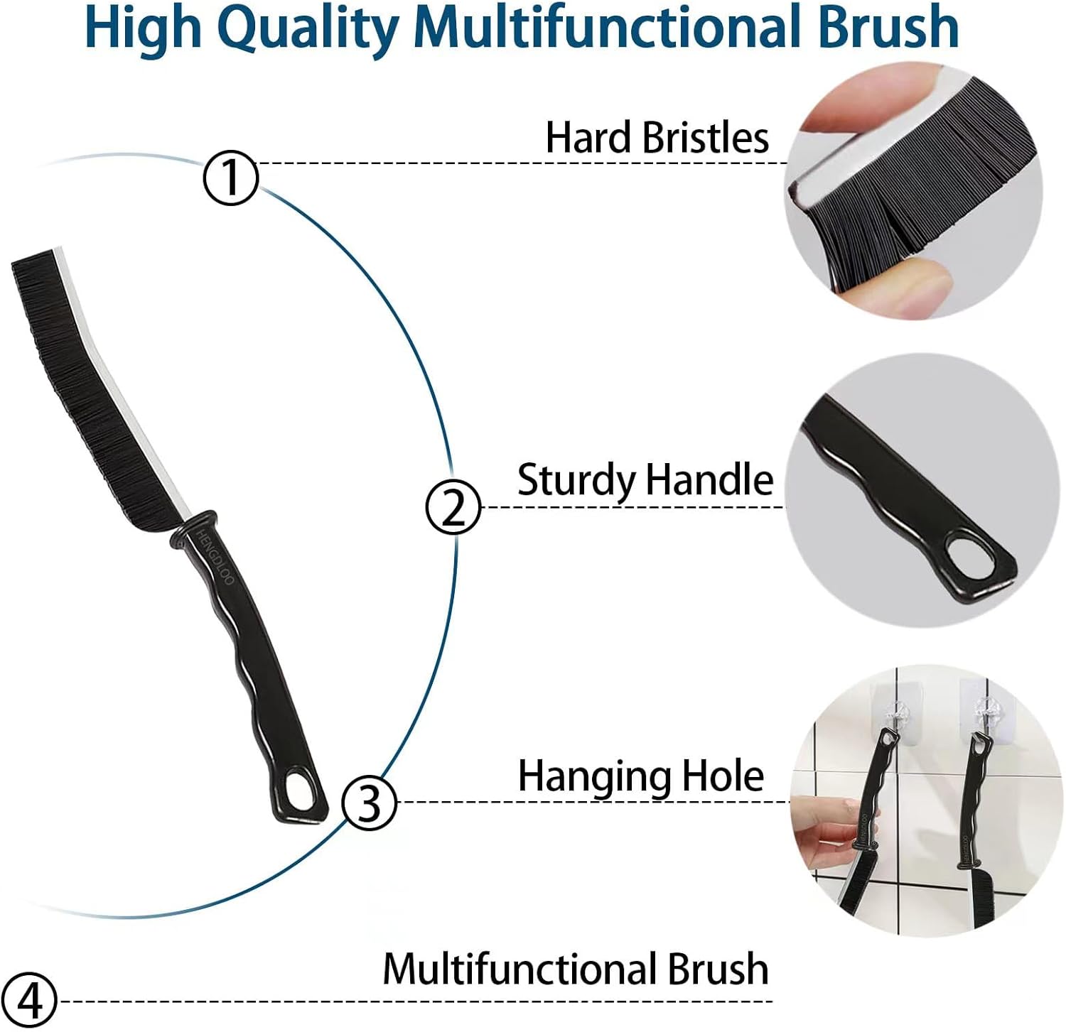 5 PCS Hard Bristle Crevice Cleaning Brush