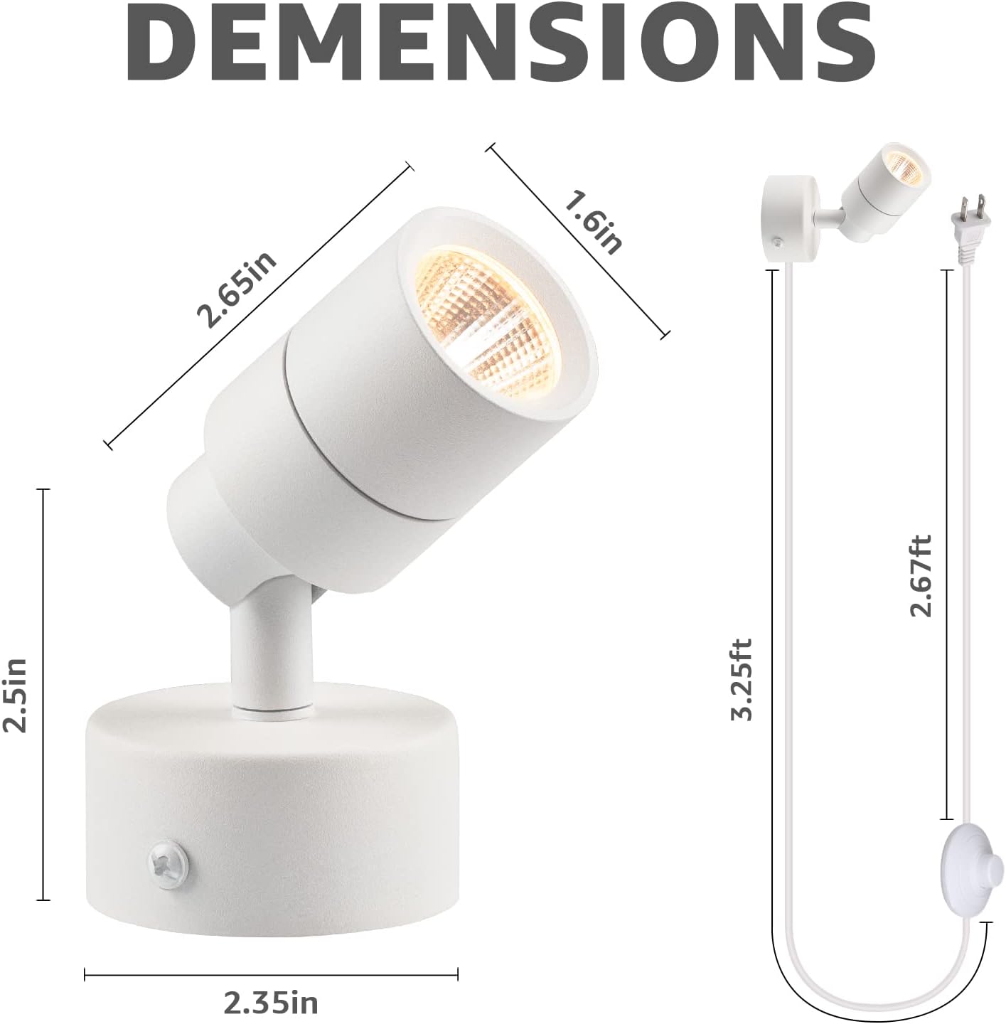 SUNVIE 2 Pack LED Floor Spotlights with Foot Switch