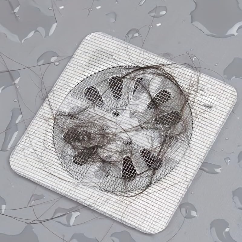 Disposable Shower Drain Cover Hair Catcher 4x4 Mesh Stickers 20 PCS