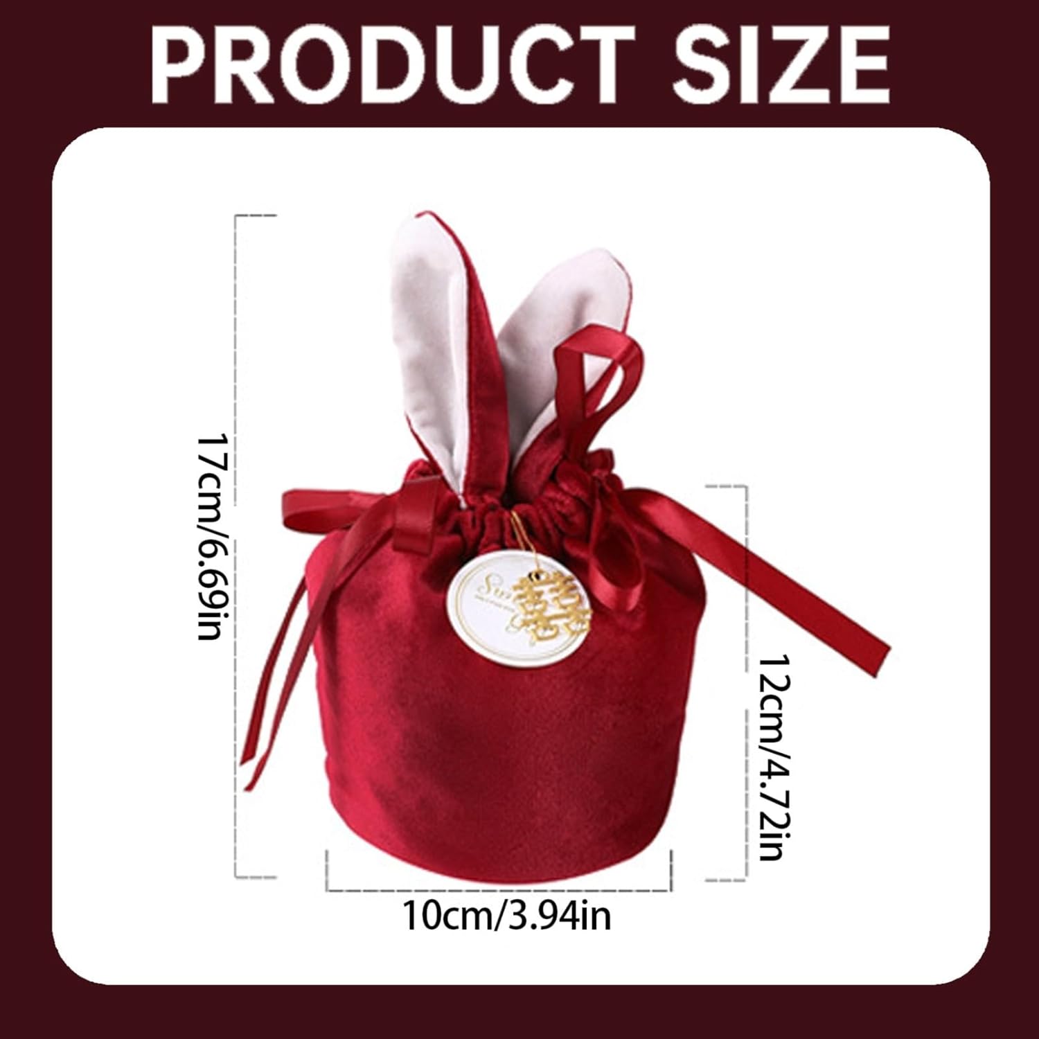 Easter Bunny Gift Velvet Bags with Drawstrings
