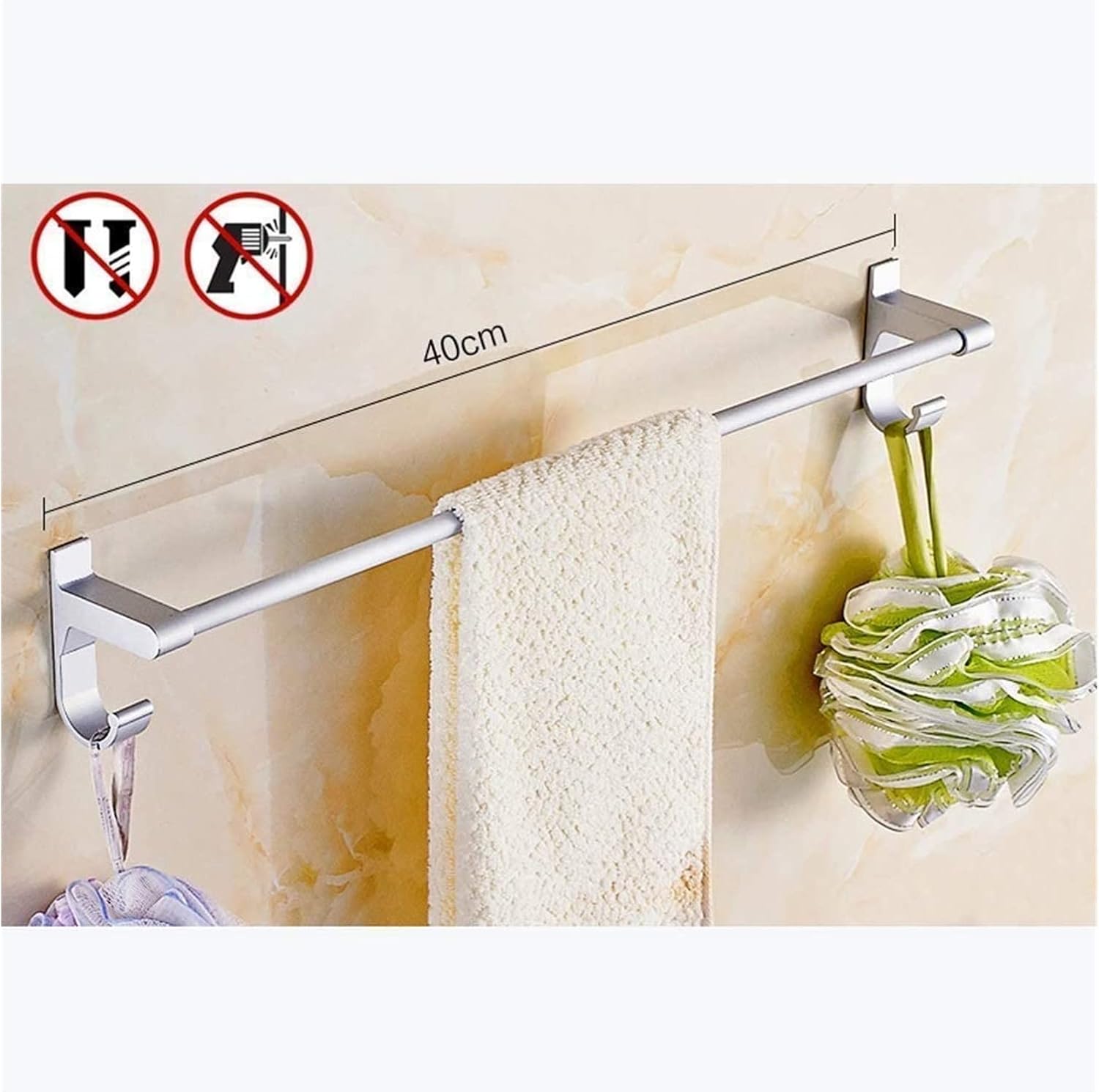 ALDEPO Aluminum Towel Rail Shelf 40Cm