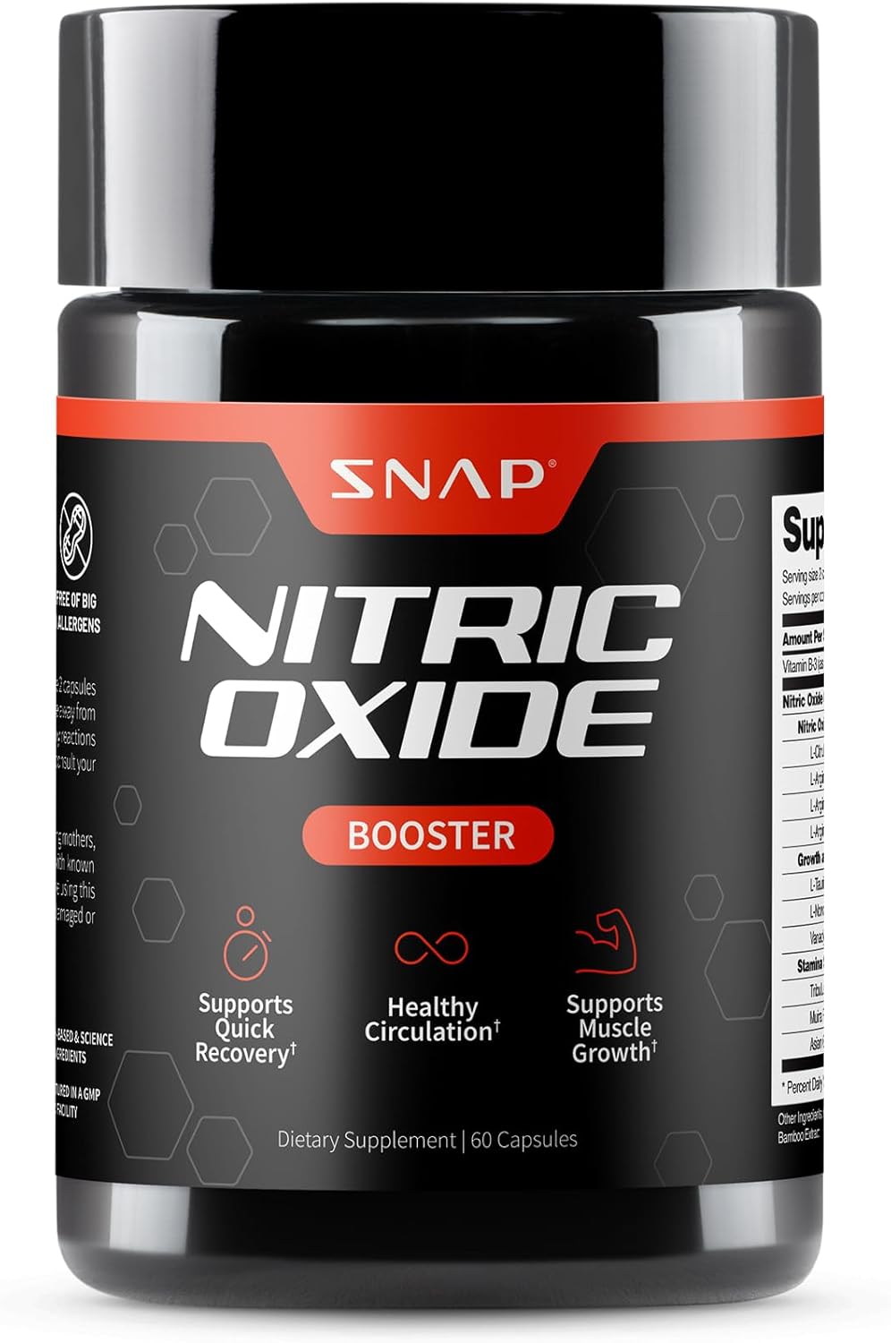 Snap Supplements Nitric Oxide Booster 60 Capsules