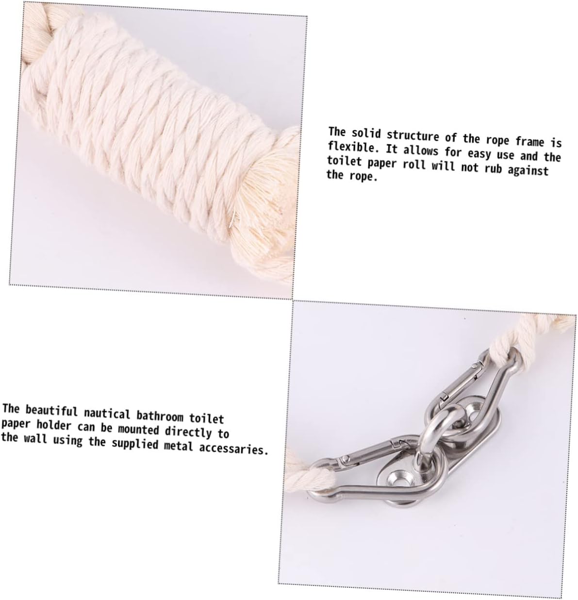 LIFKICH Nautical Rope Toilet Paper Holder with Stainless Steel Bracket 1