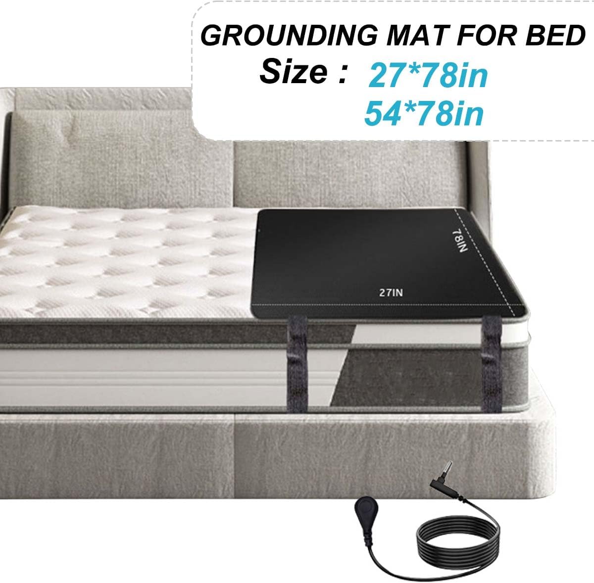 LOSUVERO Grounding Mat for Bed - Breathable Carbon Leatherette