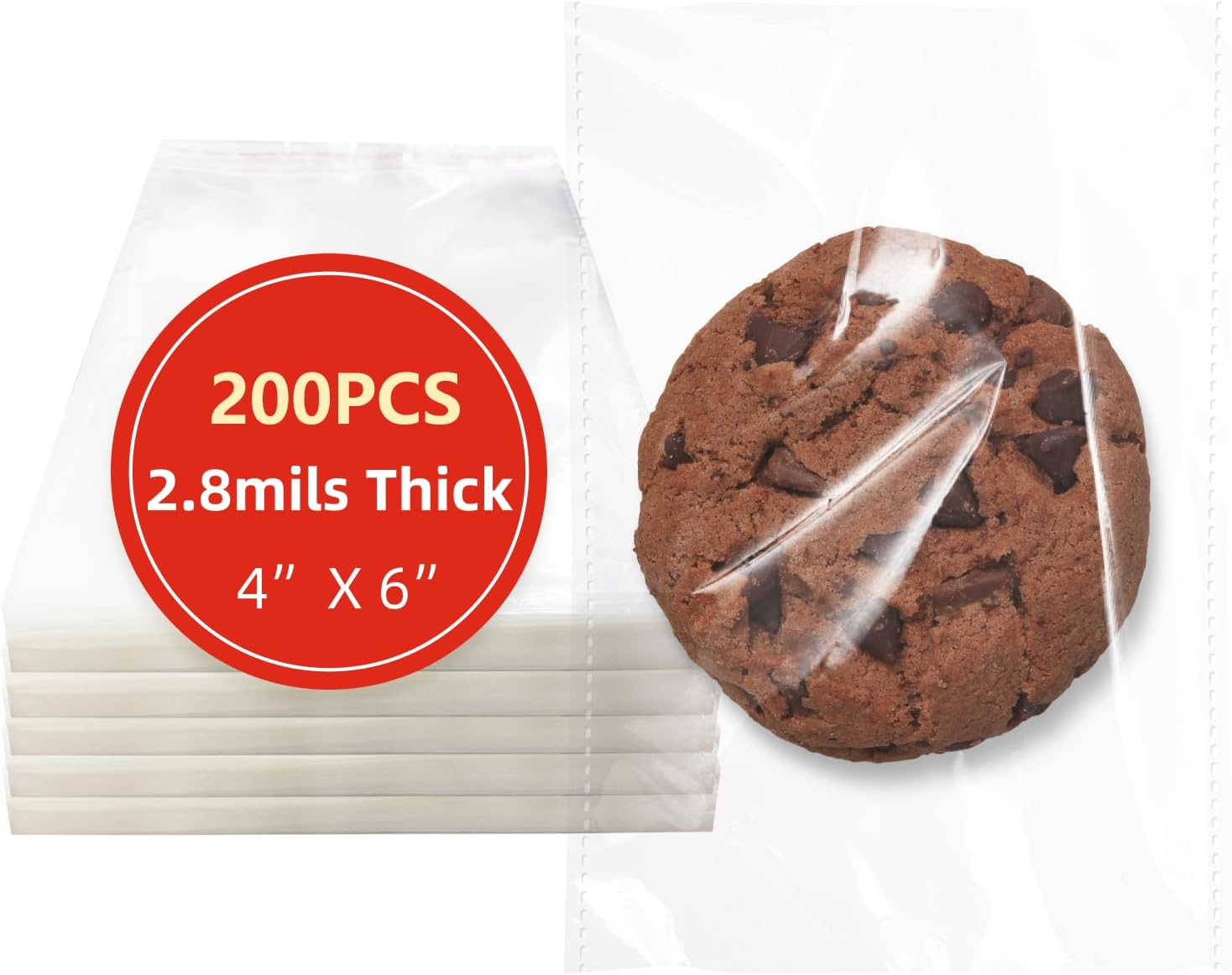 DTmasao 4x6 Inches 200 Pcs Clear Self-Sealing Cellophane Bags