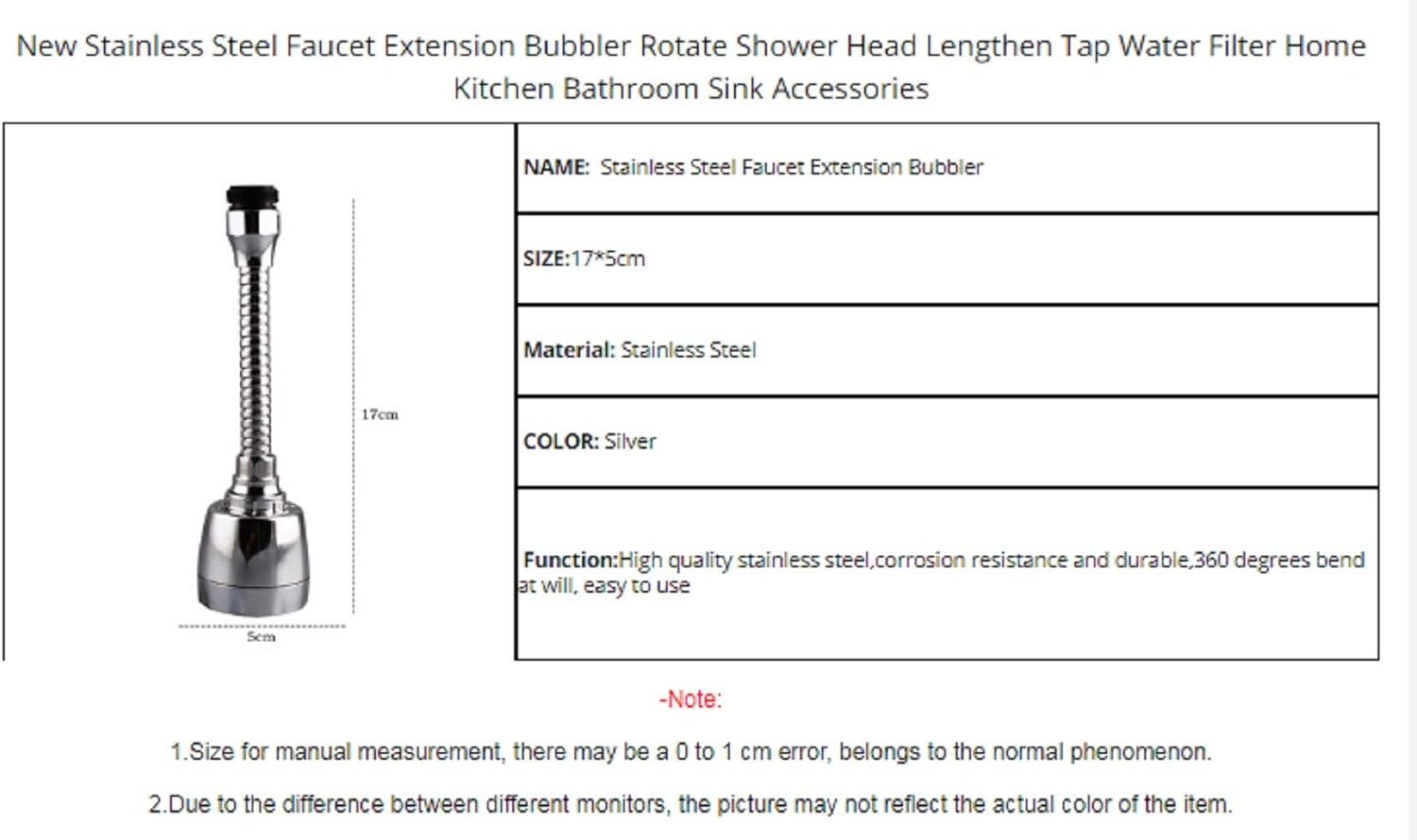 Suave Stainless Steel Faucet Extension Bubbler