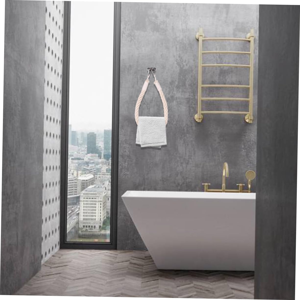 Nautical Rope Toilet Paper Holder with Metal Accessory