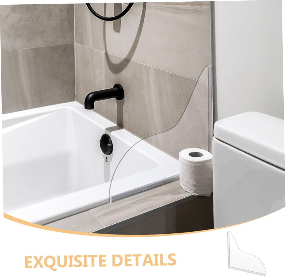 2Pcs Transparent Acrylic Water Barrier for Bathtubs Sinks 1