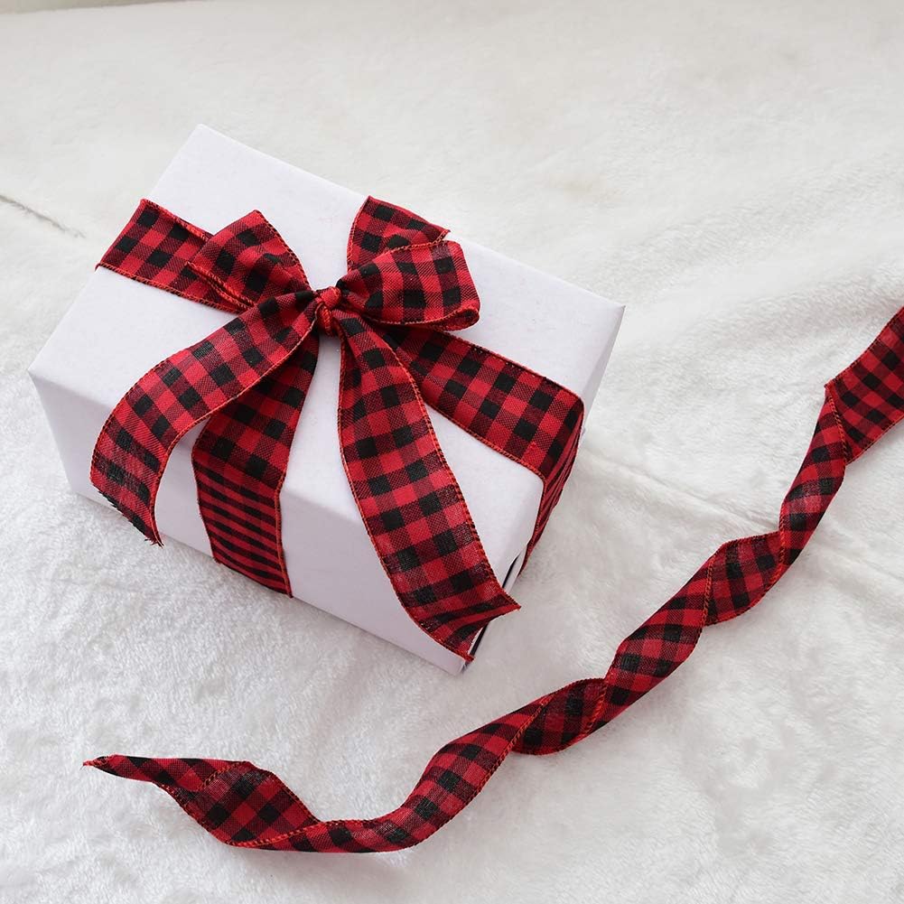 Newrys Christmas Twine Gift Wrap Ribbon 200cm 38cm Plaid Burlap DIY Craft
