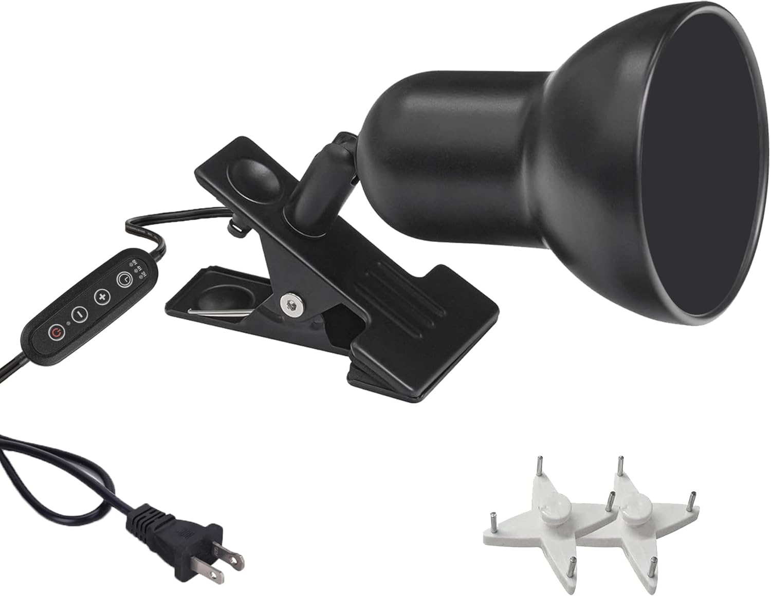 Kiven Dimmable Clip on Lamp with Timer and Adjustable Arm Black Finish