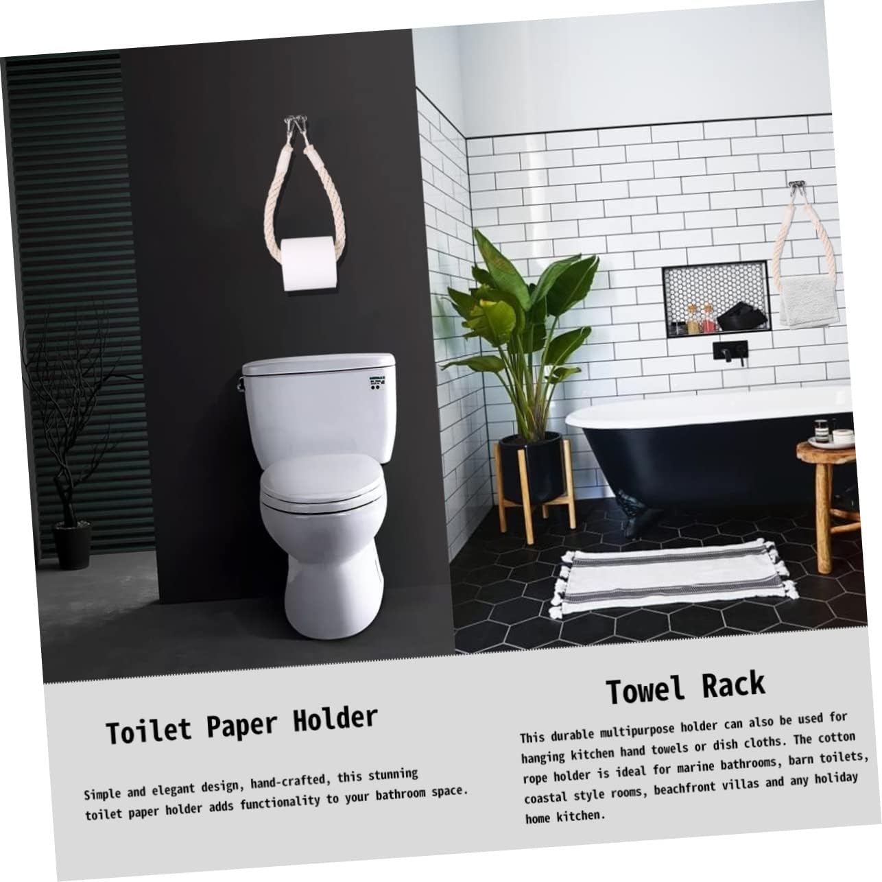DOITOOL Nautical Rope Towel Holder