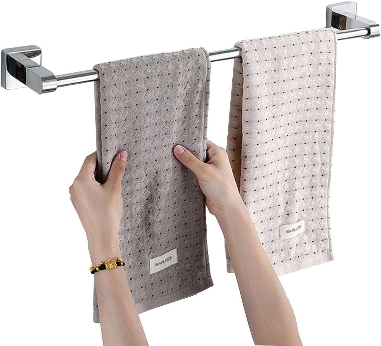 Stainless Steel Towel Bar - Adjustable 40cm to 100cm for Bathroom and Kitchen