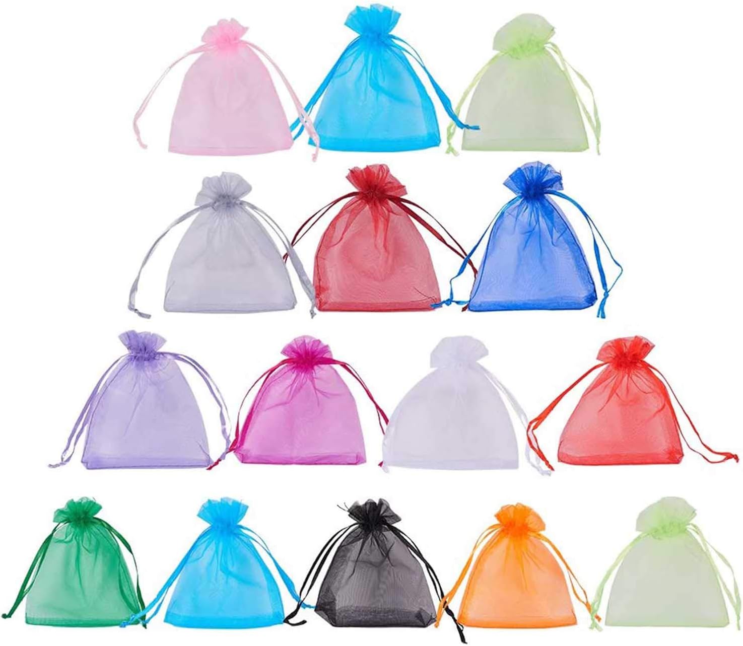 100pc 4x6 Inch Mixed Color Gift Wrap Bags