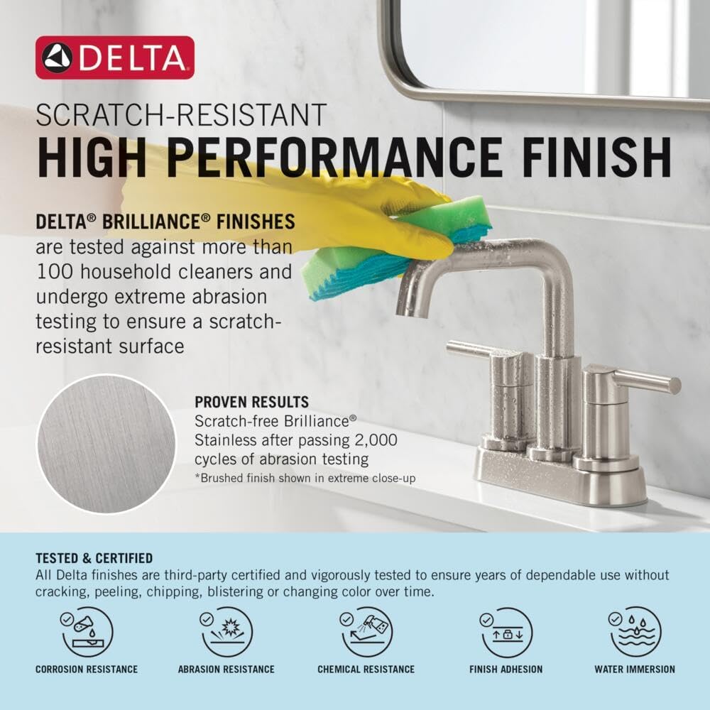 Delta Nicoli Widespread Bathroom Faucet 3 Hole Gold