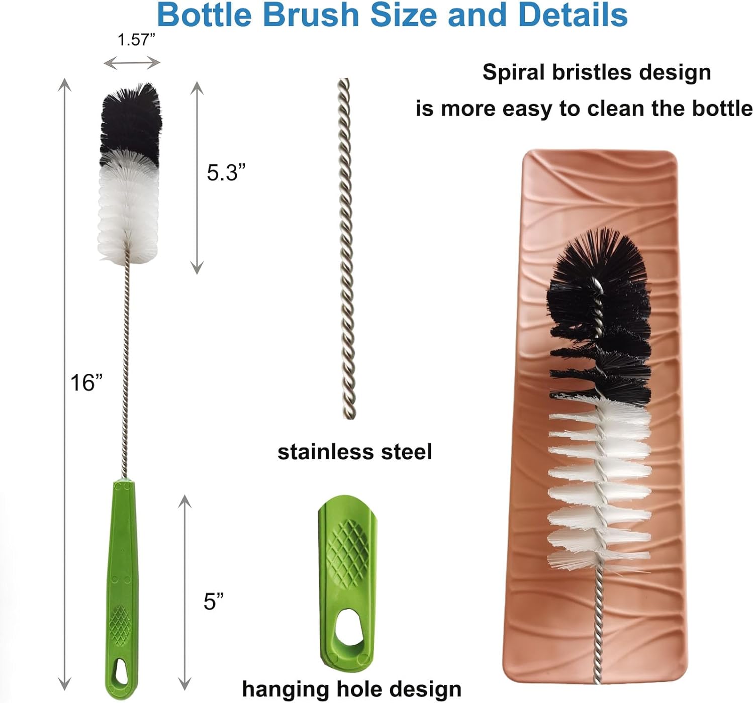 Dokpod 2 Pack 16 Long Handle Bottle Brush 1