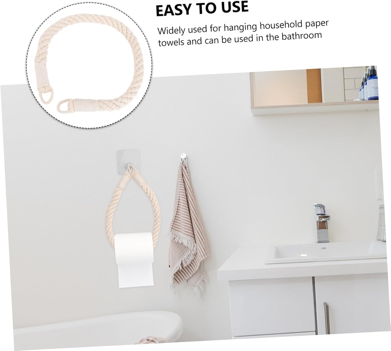 Gadpiparty Rope Wall Mounted Paper Towel Holder Black 1