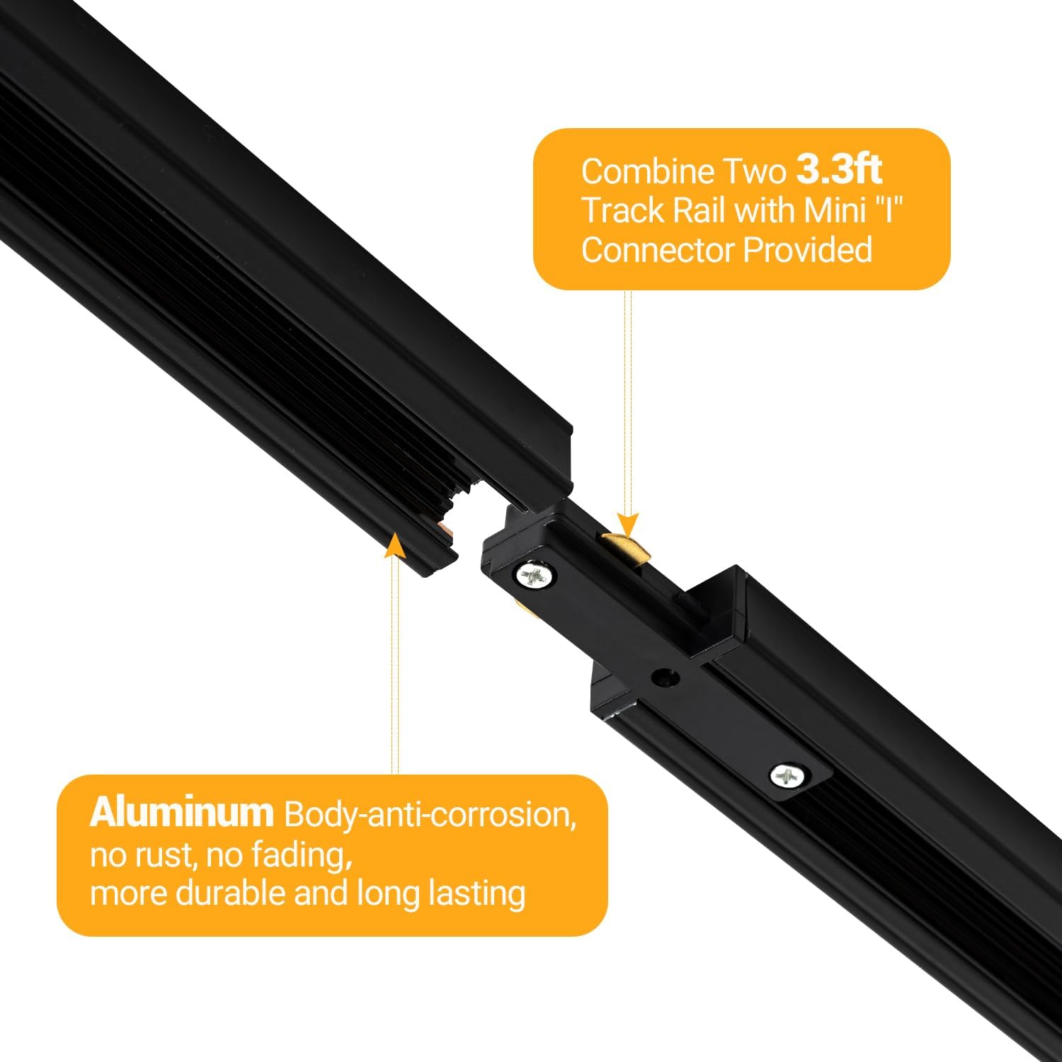 VANoopee 13FT H Track Lighting Rails Kit Black 1