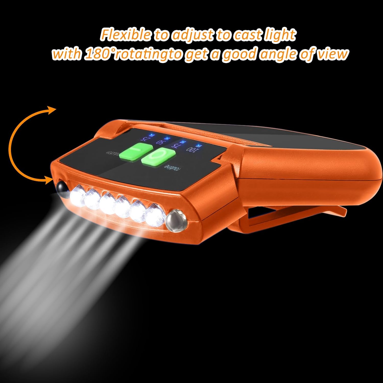 Mudder 2 Piece LED Cap Flashlight Clip with USB Rechargeable