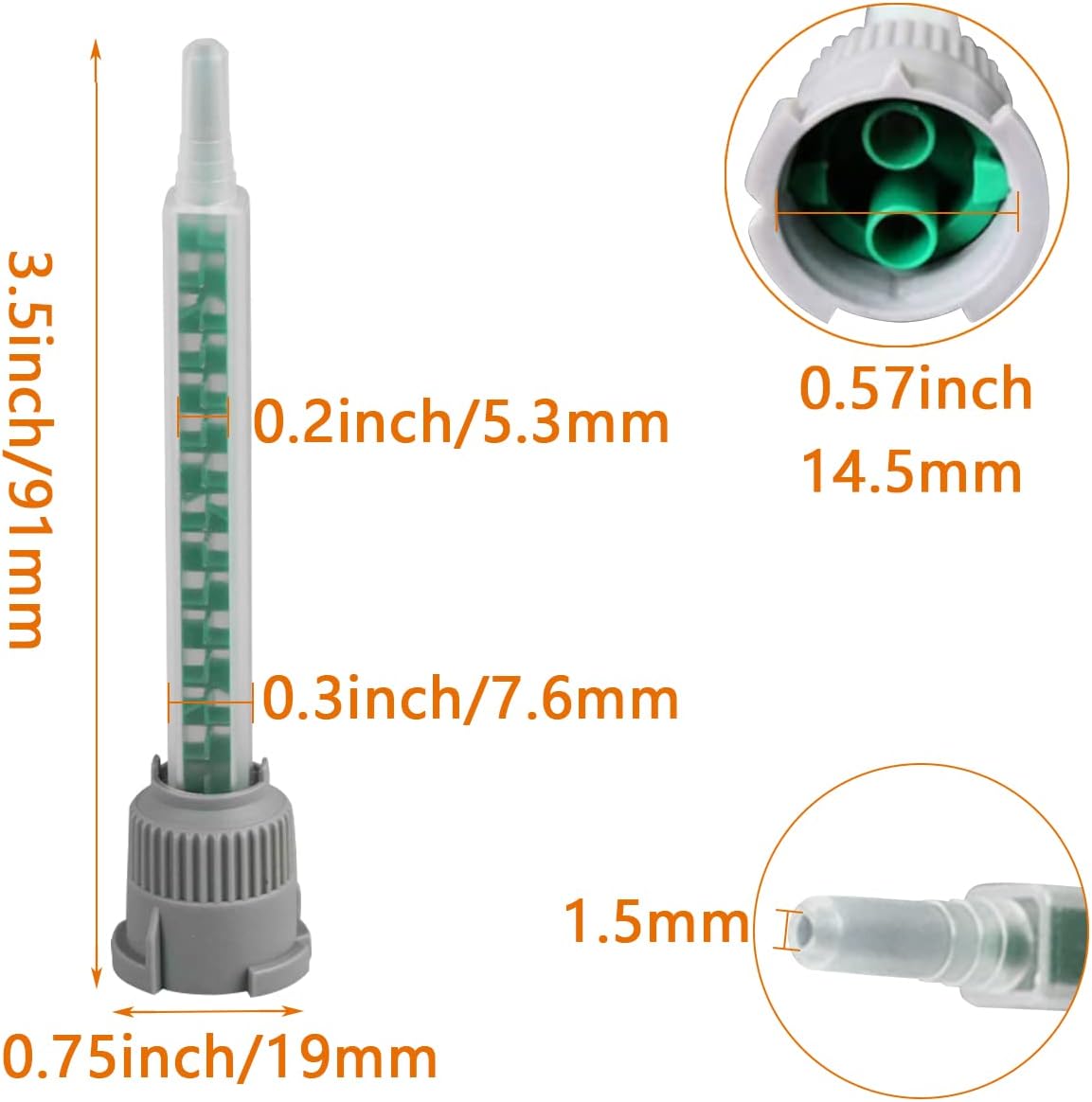 20 Pieces Epoxy Adhesive Mixing Nozzle Tips for 50ml Cartridges