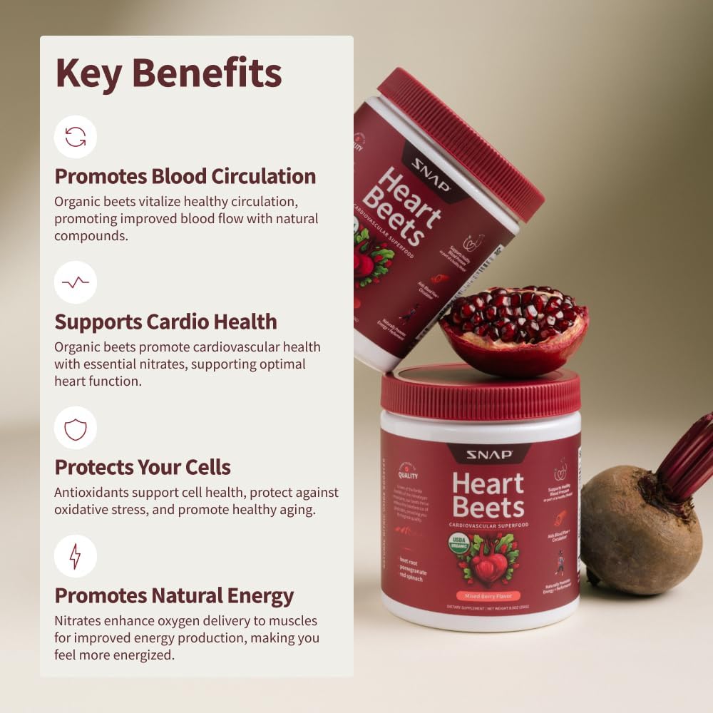 Snap Supplements Heart Beets Organic Beet Root Powder 250g 1
