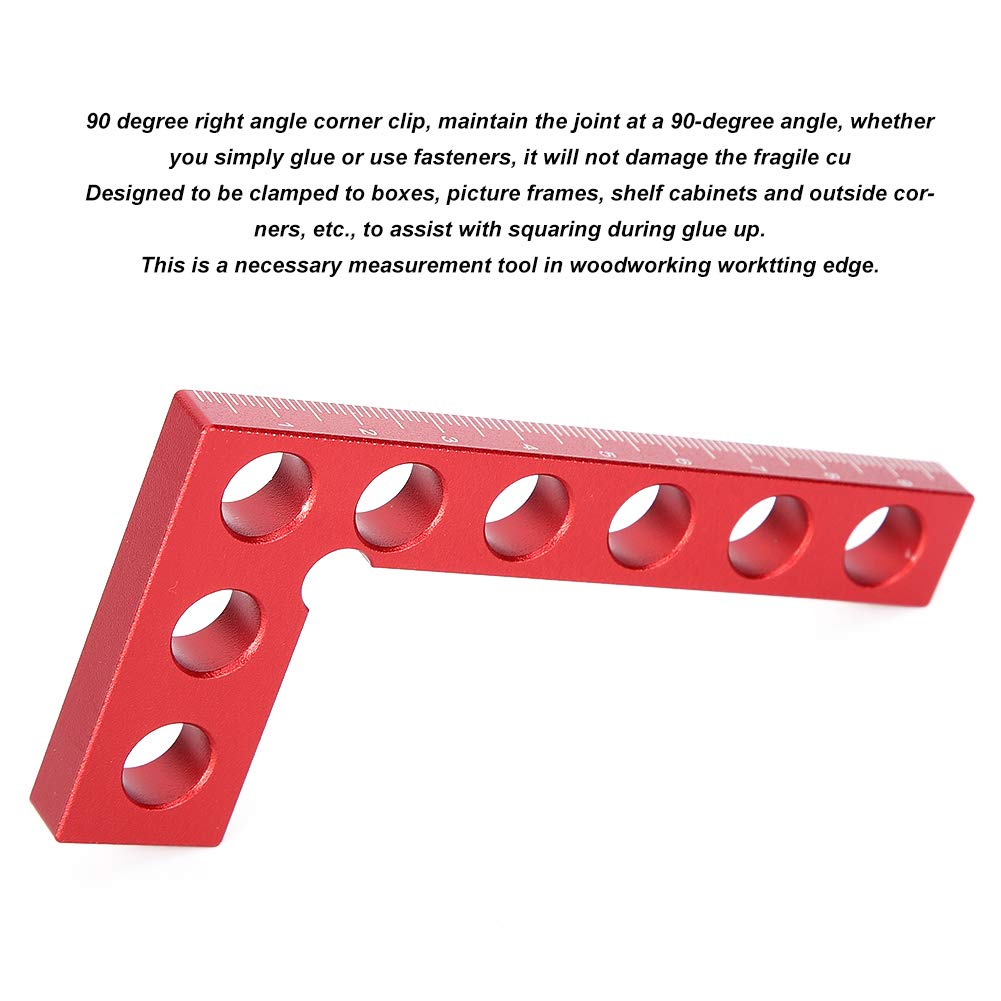 JERYS Solid Red Right Angle Ruler for Woodworking