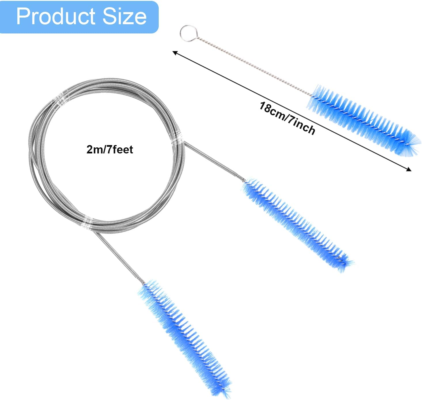 XIHIRCD 7Ft CPAP Hose Cleaning Brush with 7 Mask Brush Double-Ended Design